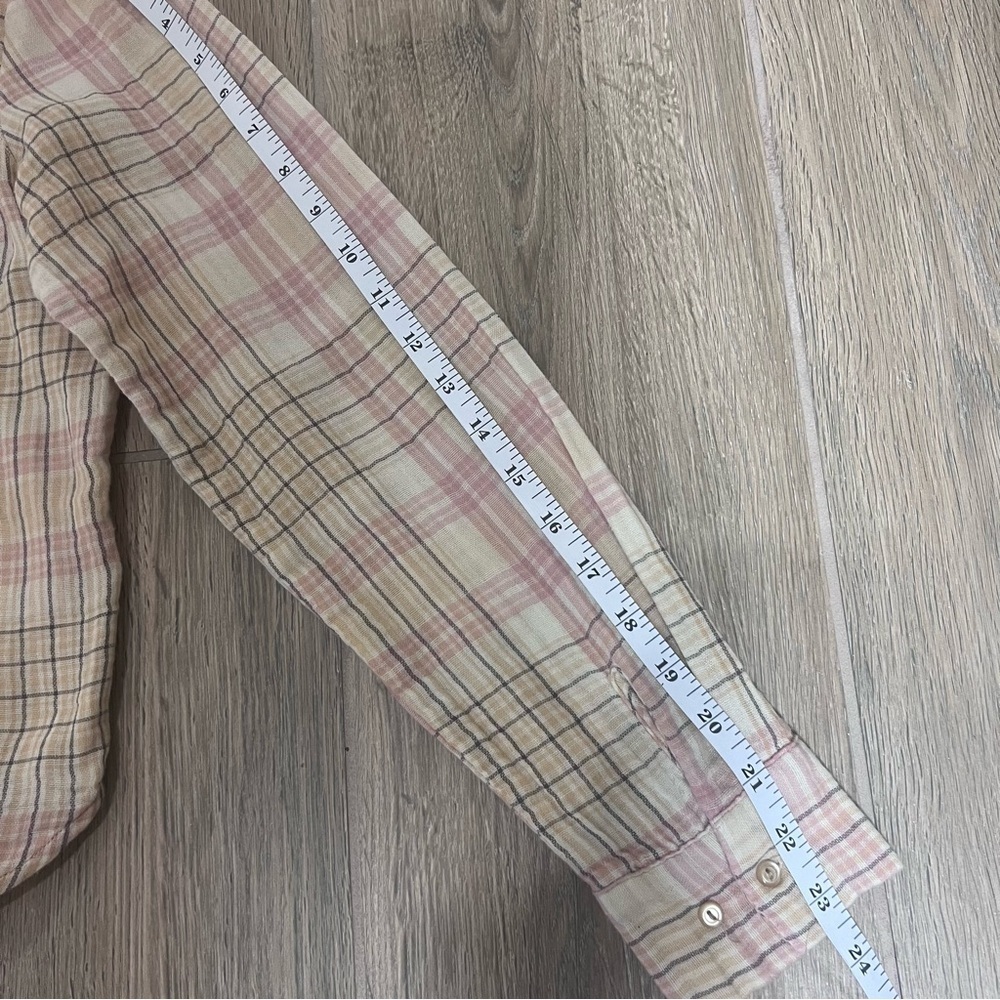 Christy Dawn Plaid Flannel Blouse Top Shirt Cottagecore Ruffle Button Western - Picture 14 of 16